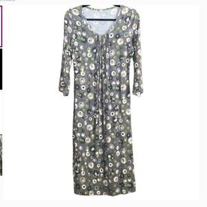 Boden Gray Print Size 2 Long Viscose Dress, New, Maternity, WH389